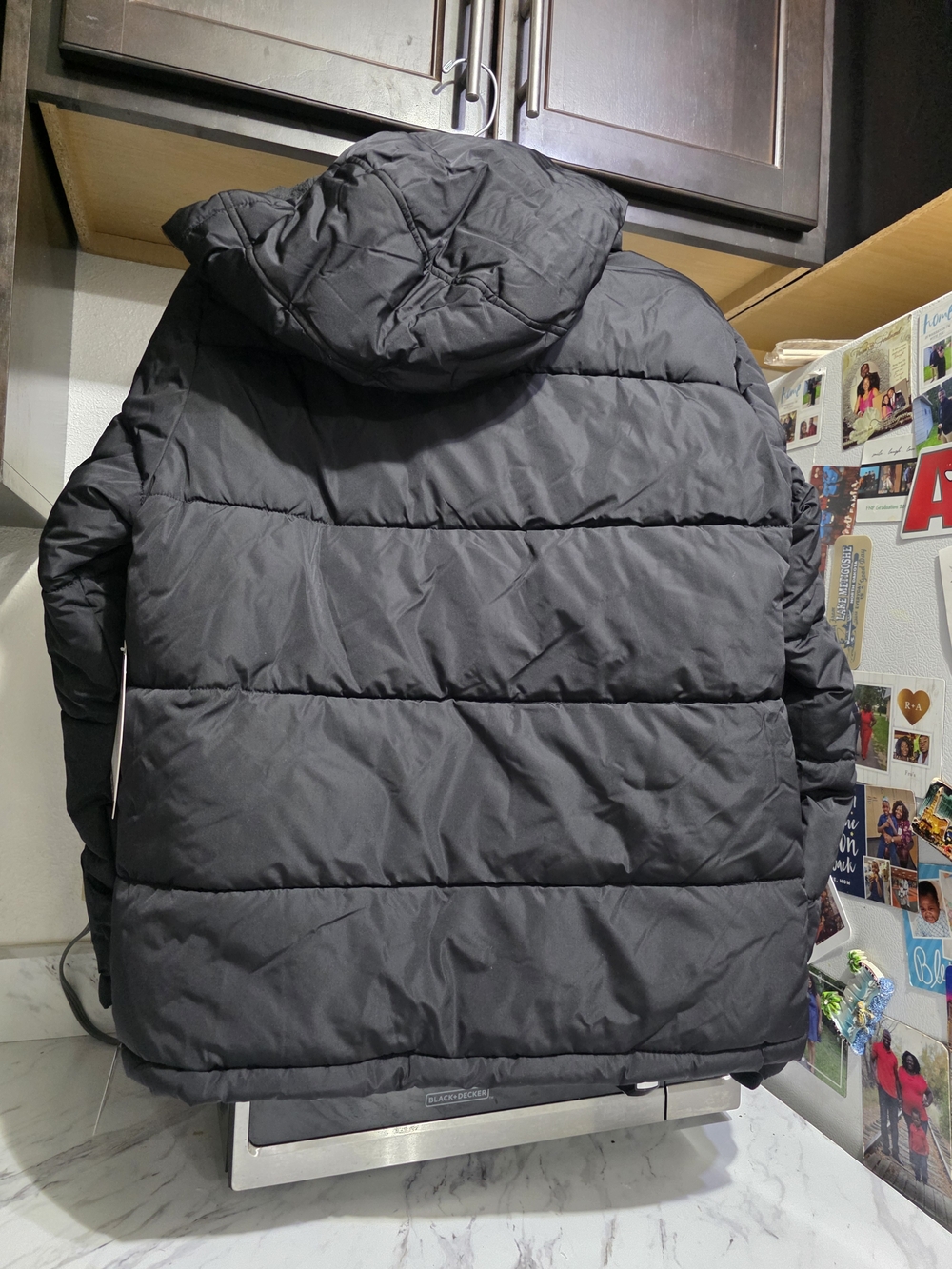 New Members Mark Black Puffer Jacket with Hood Youth Boys 14/16 - Picture 8 of 12
